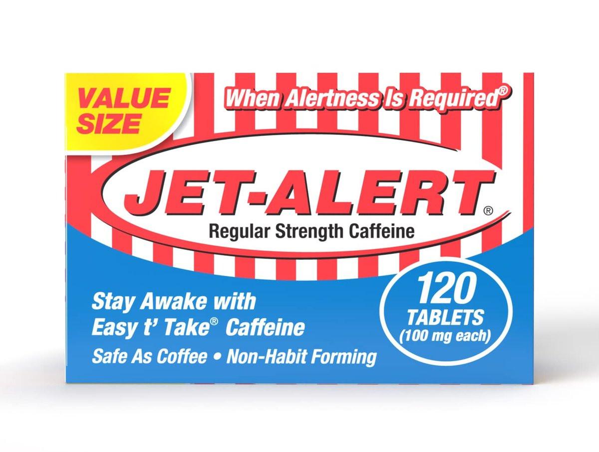 Jet-Alert 100 mg Koffeintabletten, 120 Stück – Wachmacher für mehr Energie