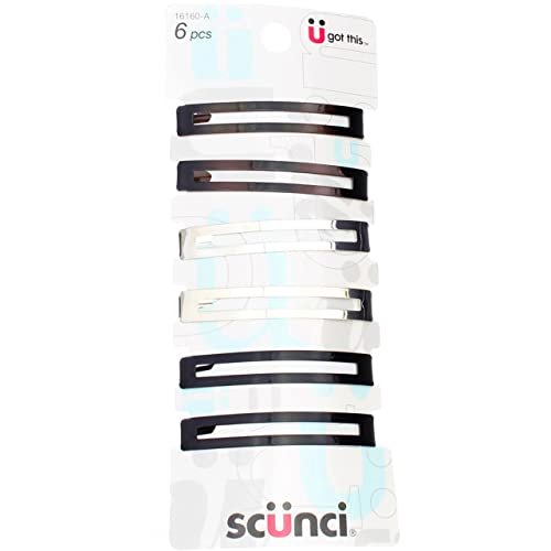 Scunci Effortless Beauty – Offene Metall-Haarspangen, Farben gemischt (6 Stück)