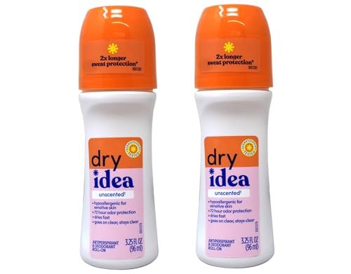 Dry Idea Antitranspirant & Deodorant Roll-On, unparfümiert, 2 x 96 ml (3,25 fl oz)