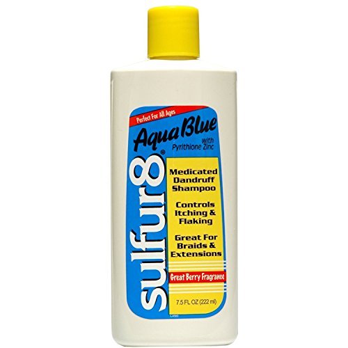 Sulfur 8 Aqua Blue Medizinisches Antischuppen-Shampoo 7,5 oz – Medizinisches Anti-Schuppen-Shampoo gegen Kopfhautjucken und Schuppen mit Pyrithion-Zink, pflegender und erfrischender Beerenduft für alle Haartypen