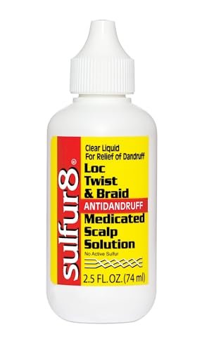 Sulfur8 Loc Twist & Braid Medicated Scalp Solution 2,5 oz – Kontrolliert Schuppen, lindert juckende Kopfhaut & pflegt Locs, Braids & texturiertes Haar