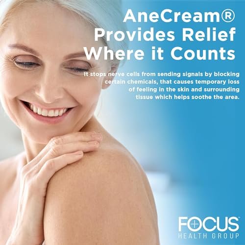 AneCream 4% Lidocain Creme – Topische Betäubungscreme gegen Juckreiz, kleine Schnitte, Schürfwunden, Insektenstiche und leichten Sonnenbrand (0,5 oz / 15 g)
