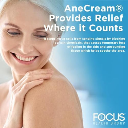 AneCream 4% Lidocain Creme – Topische Betäubungscreme gegen Juckreiz, kleine Schnitte, Schürfwunden, Insektenstiche und leichten Sonnenbrand (0,5 oz / 15 g)