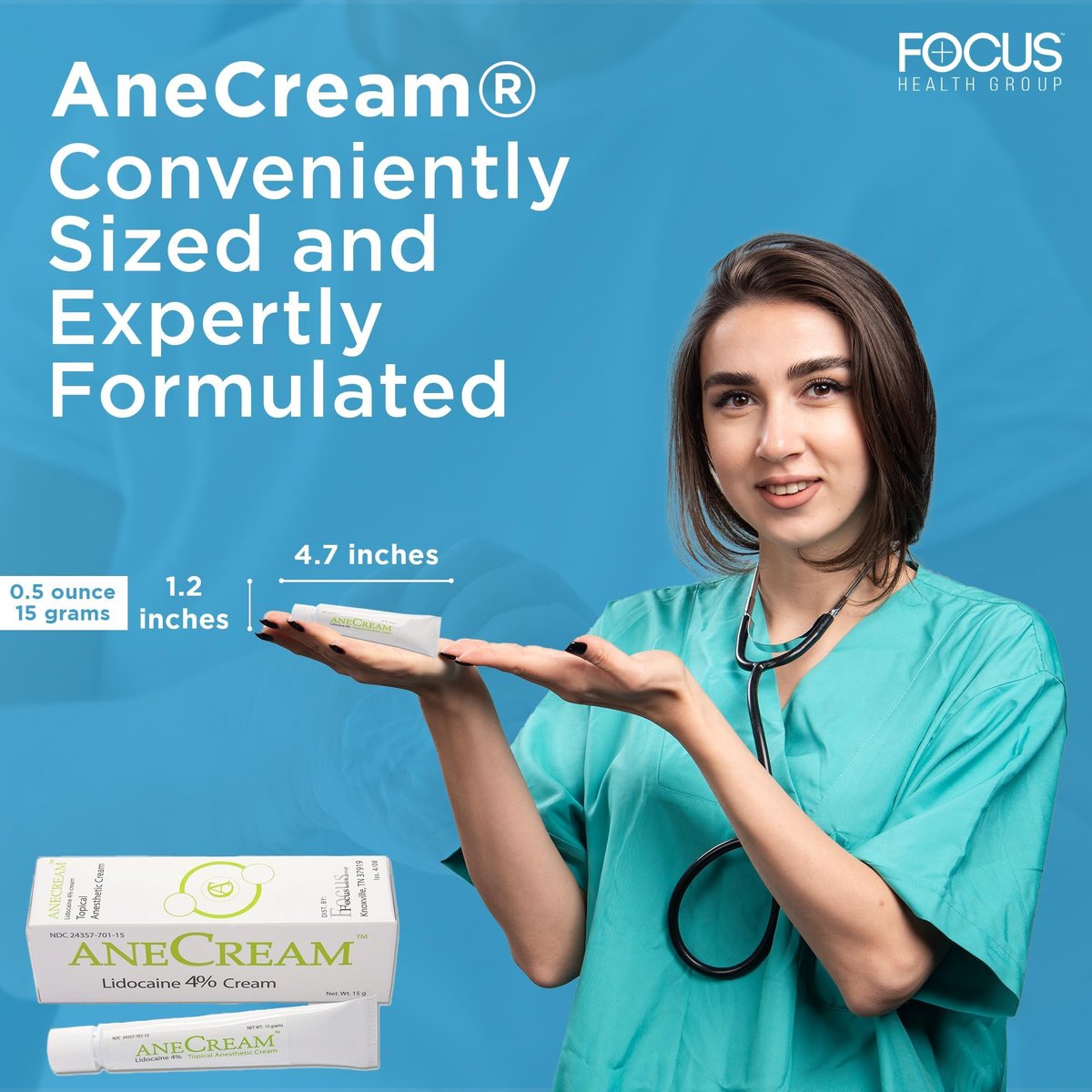 AneCream 4% Lidocain Creme – Topische Betäubungscreme gegen Juckreiz, kleine Schnitte, Schürfwunden, Insektenstiche und leichten Sonnenbrand (0,5 oz / 15 g)