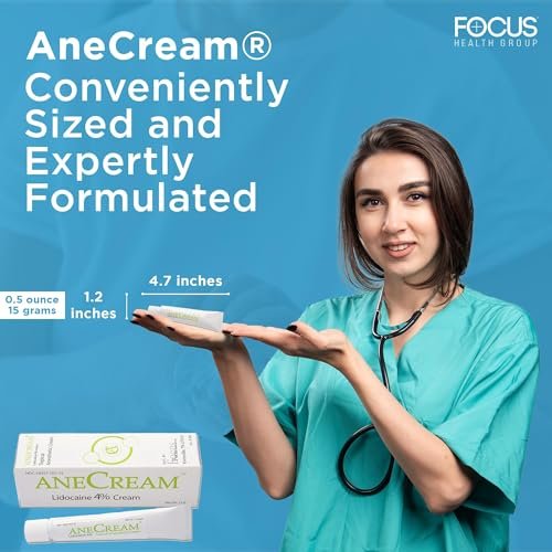 AneCream 4% Lidocain Creme – Topische Betäubungscreme gegen Juckreiz, kleine Schnitte, Schürfwunden, Insektenstiche und leichten Sonnenbrand (0,5 oz / 15 g)