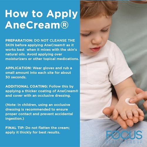AneCream 4% Lidocain Creme – Topische Betäubungscreme gegen Juckreiz, kleine Schnitte, Schürfwunden, Insektenstiche und leichten Sonnenbrand (0,5 oz / 15 g)
