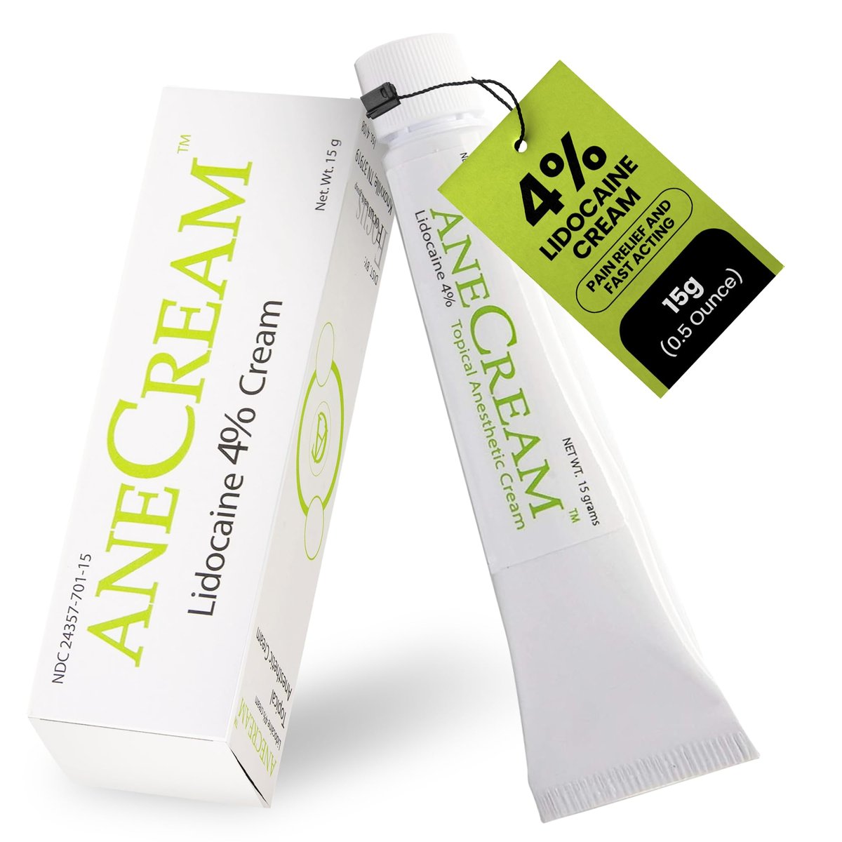 AneCream 4% Lidocain Creme – Topische Betäubungscreme gegen Juckreiz, kleine Schnitte, Schürfwunden, Insektenstiche und leichten Sonnenbrand (0,5 oz / 15 g)