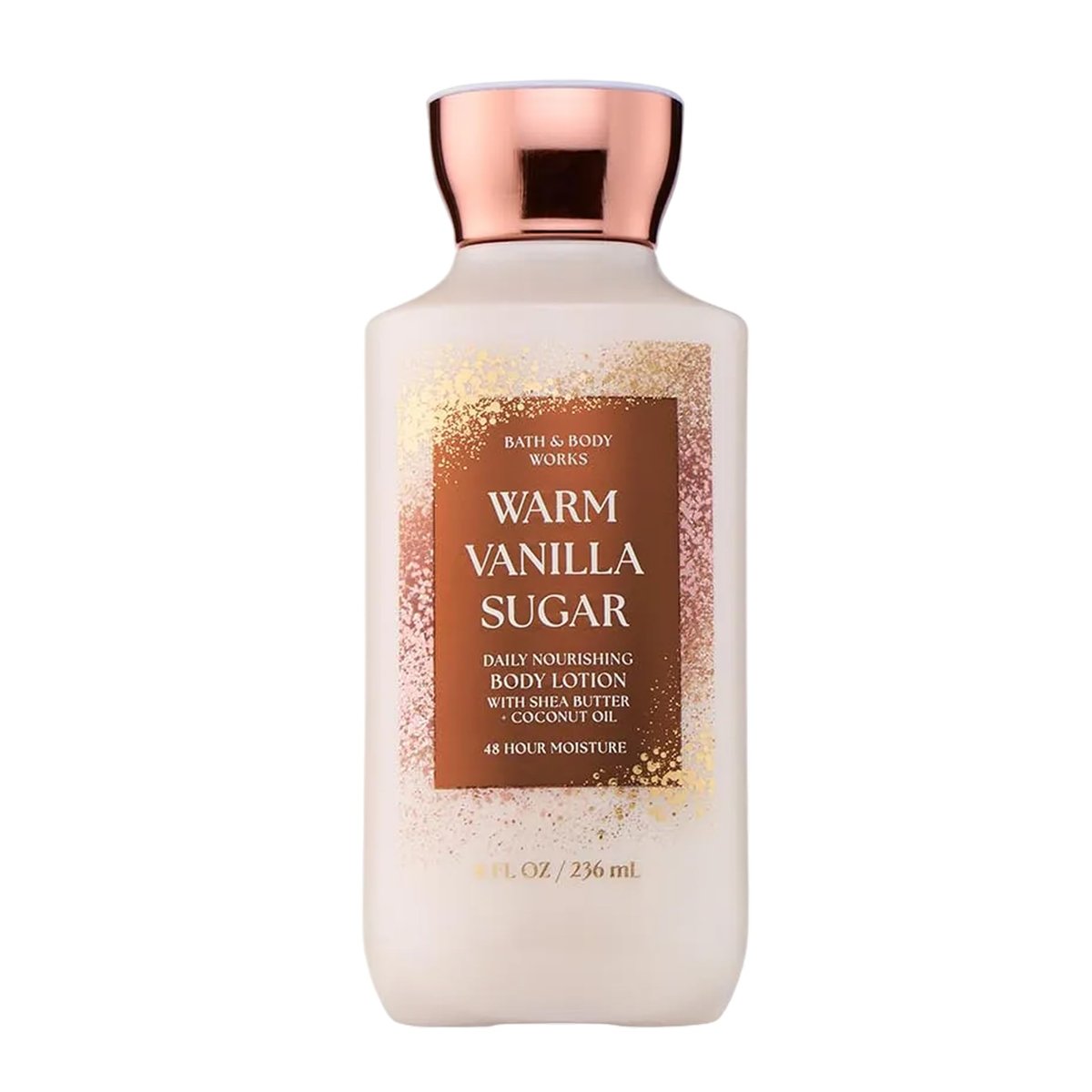 Bath & Body Works Warm Vanilla Sugar Body Lotion, leichte tägliche Feuchtigkeitspflege mit Sheabutter und Kokosöl, Duft nach sprudelndem Zucker und süßer Vanille, 236 ml - 1 Packung