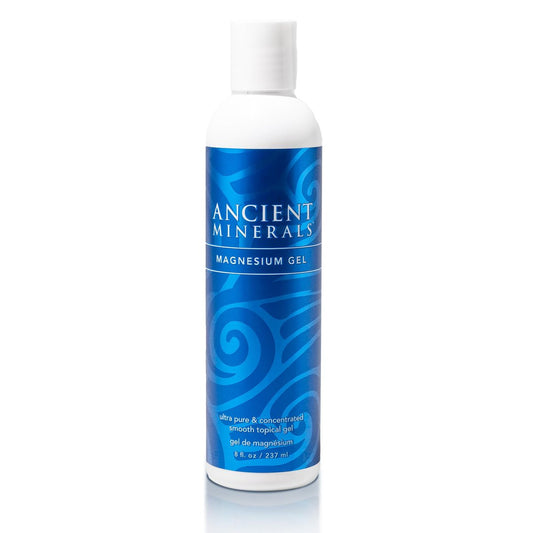 Ancient Minerals Magnesium Gel – 8oz Flasche – Reines echtes Zechstein-Magnesiumchlorid – Ideal für Massage und topische Hautanwendung