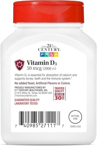 21st Century D3 2000 IE Tabletten, 110 Stück | Vitamin D Nahrungsergänzung