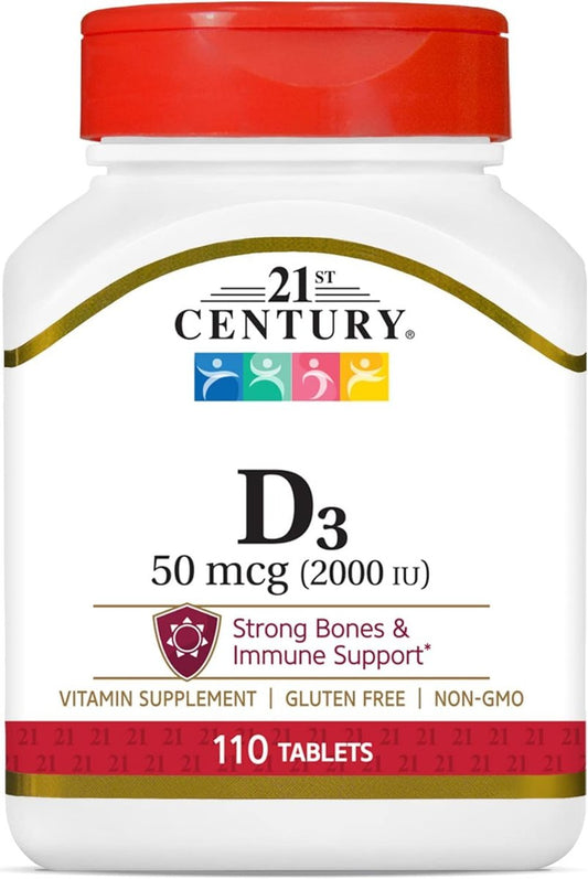 21st Century D3 2000 IE Tabletten, 110 Stück | Vitamin D Nahrungsergänzung