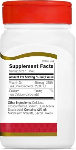 21st Century D3 2000 IE Tabletten, 110 Stück | Vitamin D Nahrungsergänzung