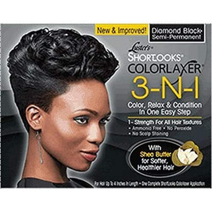 Luster's Shortlooks Color Relaxer 3-in-1 Diamond Black – Set mit 3 Teilen