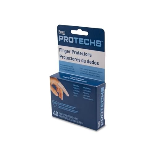 Flents Protechs Fingerkuppenschutz & Zehenkappen – Ideal für Blasen, Schürfwunden, Stiche, Verbrennungen und Schnitte – Feuchtigkeits- und Schmutzundurchlässig – Gummi – Gemischte Größen (S/M/L) – 40 Stück