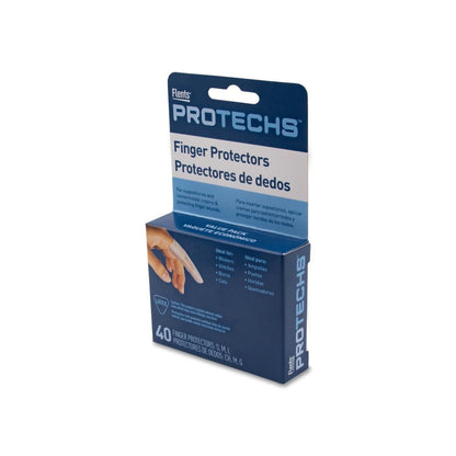 Flents Protechs Fingerkuppenschutz & Zehenkappen – Ideal für Blasen, Schürfwunden, Stiche, Verbrennungen und Schnitte – Feuchtigkeits- und Schmutzundurchlässig – Gummi – Gemischte Größen (S/M/L) – 40 Stück