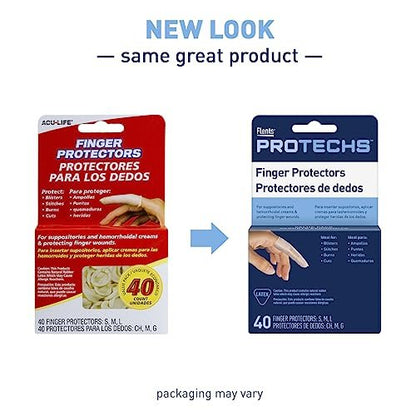 Flents Protechs Fingerkuppenschutz & Zehenkappen – Ideal für Blasen, Schürfwunden, Stiche, Verbrennungen und Schnitte – Feuchtigkeits- und Schmutzundurchlässig – Gummi – Gemischte Größen (S/M/L) – 40 Stück