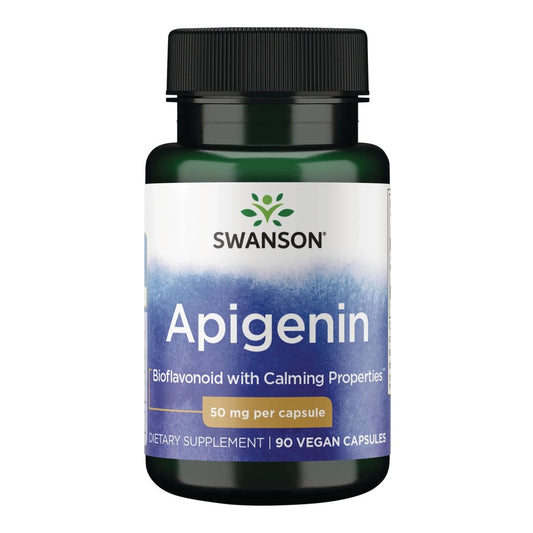Swanson Apigenin – Schlaf- und Entspannungsergänzung – Natürliche Unterstützung – 90 Kapseln, 50 mg (Verpackung kann variieren)