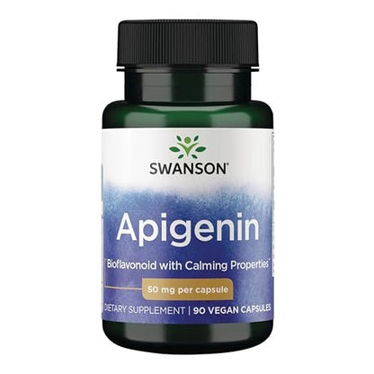 Swanson Apigenin – Schlaf- und Entspannungsergänzung – Natürliche Unterstützung – 90 Kapseln, 50 mg (Verpackung kann variieren)