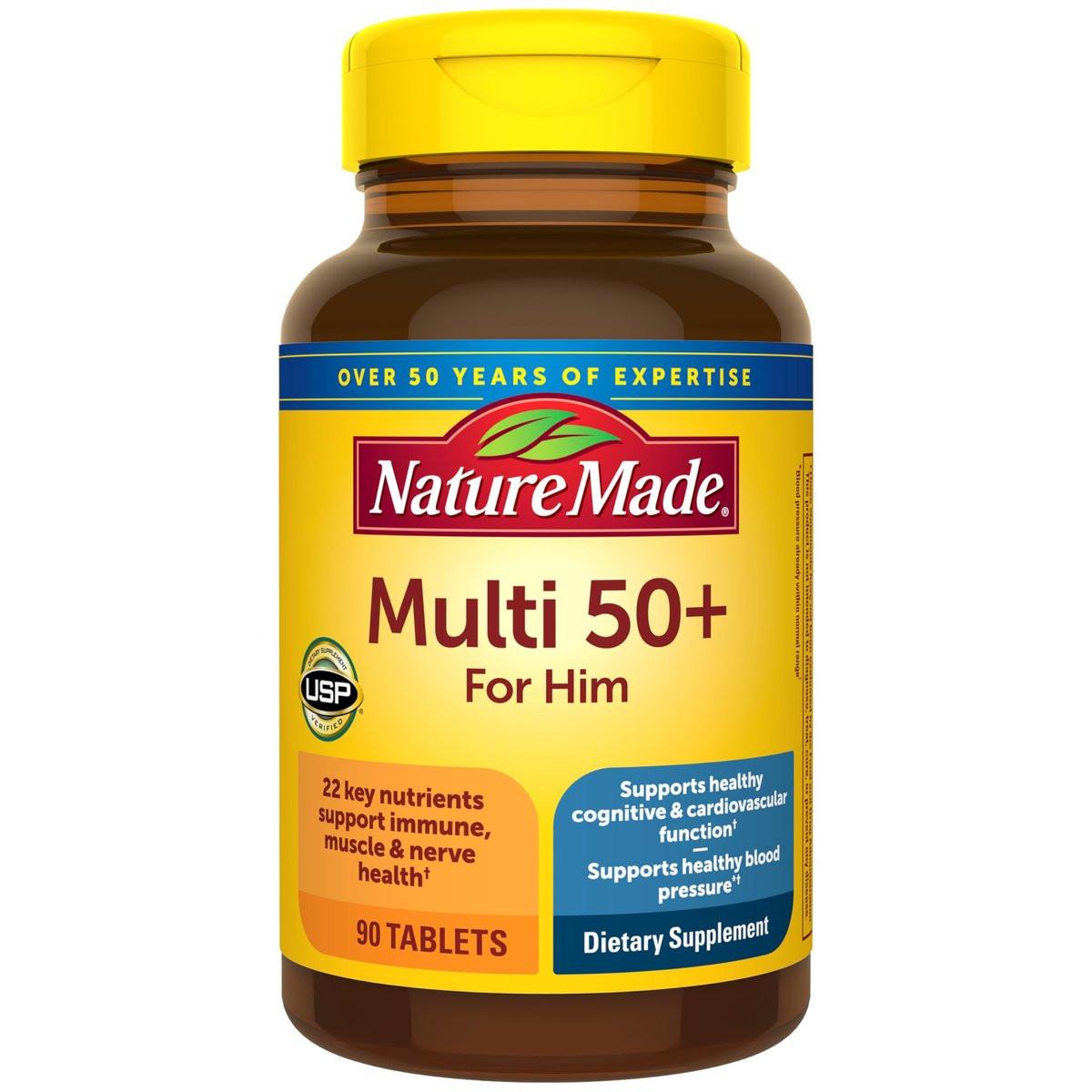 Nature Made Multivitamin für Männer über 50 – Tägliche Nährstoffunterstützung für Männer 50+ – 90 Tabletten, 90-Tage-Vorrat
