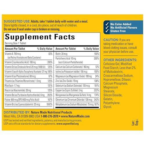 Nature Made Multivitamin für Männer über 50 – Tägliche Nährstoffunterstützung für Männer 50+ – 90 Tabletten, 90-Tage-Vorrat