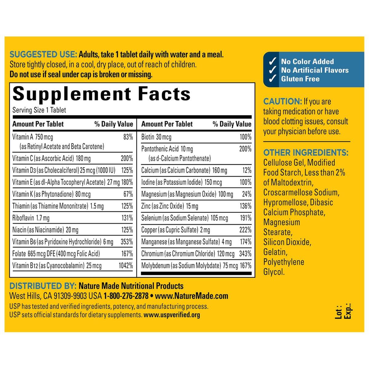 Nature Made Multivitamin für Männer über 50 – Tägliche Nährstoffunterstützung für Männer 50+ – 90 Tabletten, 90-Tage-Vorrat