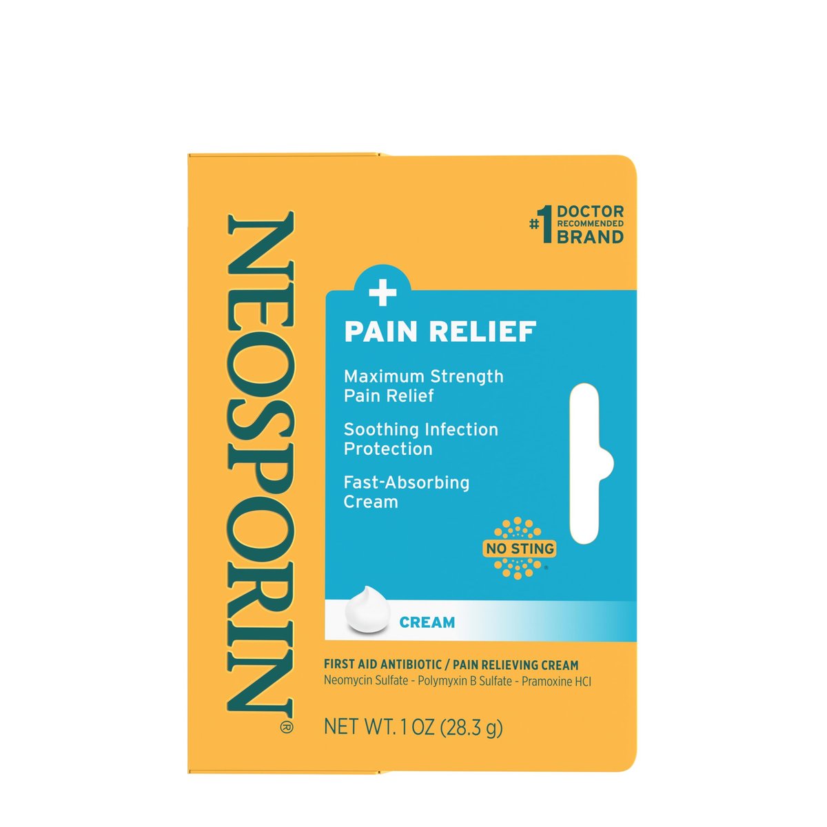 Neosporin + Maximale Schmerzlinderung Zweifach Wirkung Creme – Antibiotika & Analgetikum für Erste Hilfe bei kleinen Schnitten, Schürfwunden & Verbrennungen, 28 g