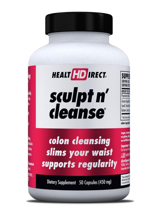 HEALTH DIRECT Sculpt n' Cleanse - Pflanzliche Darmreinigung für Verdauungsgesundheit & Regelmäßigkeit - Natürlicher Detox & Darmsanierung - 50 Vegane Kapseln
