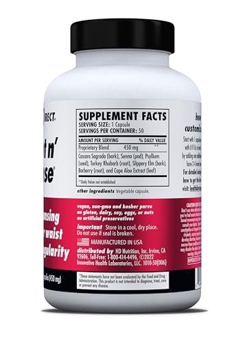HEALTH DIRECT Sculpt n' Cleanse - Pflanzliche Darmreinigung für Verdauungsgesundheit & Regelmäßigkeit - Natürlicher Detox & Darmsanierung - 50 Vegane Kapseln