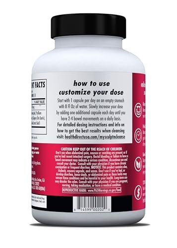HEALTH DIRECT Sculpt n' Cleanse - Pflanzliche Darmreinigung für Verdauungsgesundheit & Regelmäßigkeit - Natürlicher Detox & Darmsanierung - 50 Vegane Kapseln