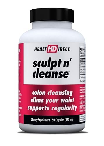 HEALTH DIRECT Sculpt n' Cleanse - Pflanzliche Darmreinigung für Verdauungsgesundheit & Regelmäßigkeit - Natürlicher Detox & Darmsanierung - 50 Vegane Kapseln