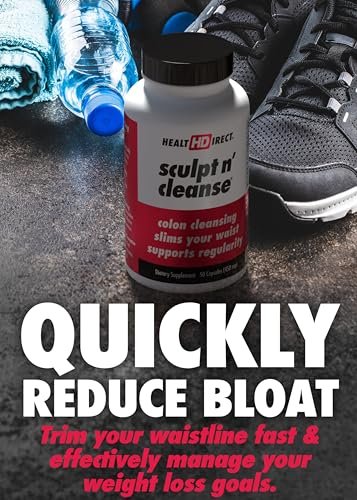 HEALTH DIRECT Sculpt n' Cleanse - Pflanzliche Darmreinigung für Verdauungsgesundheit & Regelmäßigkeit - Natürlicher Detox & Darmsanierung - 50 Vegane Kapseln