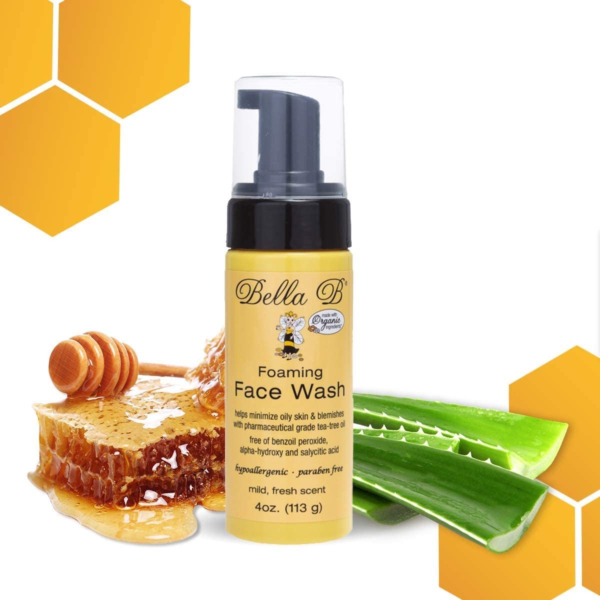BELLA B Gesichtsreinigungsschaum mit Teebaumöl - 118 ml - Schwangerschaftssicher - Hergestellt mit Bio-Zutaten