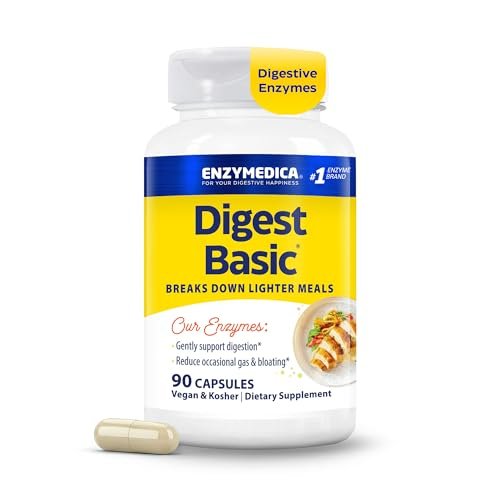 Enzymedica Digest Basic – Essentielle Verdauungsenzyme, volle Spektrum, 90 Kapseln