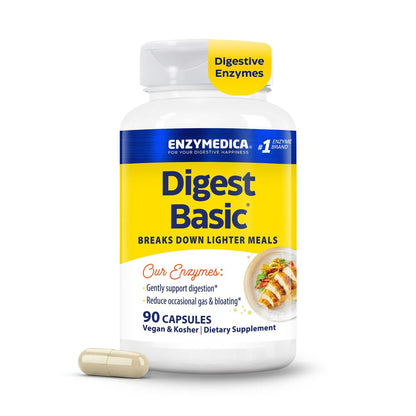 Enzymedica Digest Basic – Essentielle Verdauungsenzyme, volle Spektrum, 90 Kapseln
