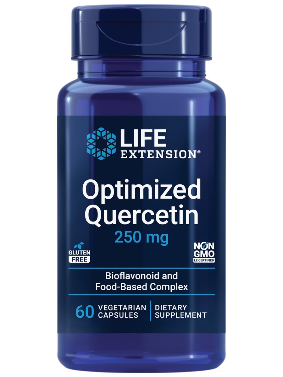 Life Extension Optimiertes Quercetin 250 mg – Unterstützt Immun- und Herzgesundheit, Nicht-GVO, Glutenfrei – 60 vegane Kapseln