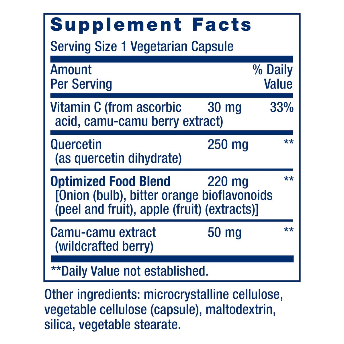 Life Extension Optimiertes Quercetin 250 mg – Unterstützt Immun- und Herzgesundheit, Nicht-GVO, Glutenfrei – 60 vegane Kapseln
