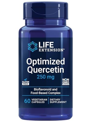 Life Extension Optimiertes Quercetin 250 mg – Unterstützt Immun- und Herzgesundheit, Nicht-GVO, Glutenfrei – 60 vegane Kapseln