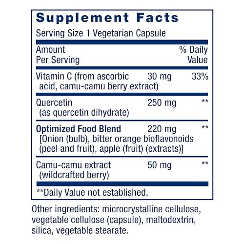 Life Extension Optimiertes Quercetin 250 mg – Unterstützt Immun- und Herzgesundheit, Nicht-GVO, Glutenfrei – 60 vegane Kapseln