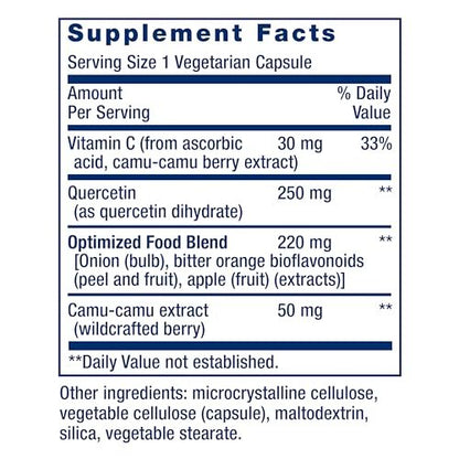 Life Extension Optimiertes Quercetin 250 mg – Unterstützt Immun- und Herzgesundheit, Nicht-GVO, Glutenfrei – 60 vegane Kapseln