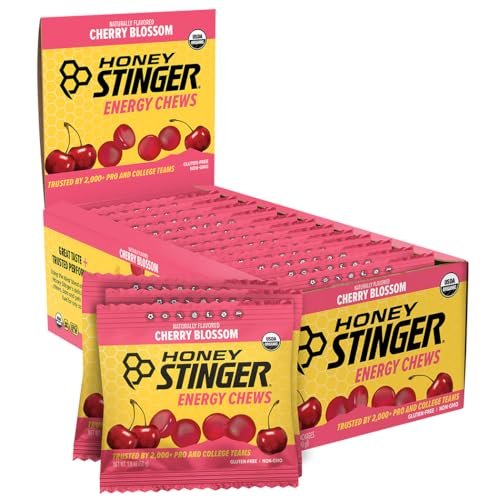 Honey Stinger Bio-Kirschblüten-Energiekaugummi, glutenfrei & koffeinfrei, für Training, Laufen und Sport, 21,6 Unzen (12er-Pack)