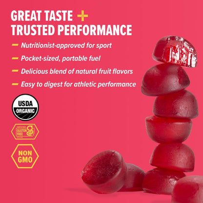Honey Stinger Bio-Kirschblüten-Energiekaugummi, glutenfrei & koffeinfrei, für Training, Laufen und Sport, 21,6 Unzen (12er-Pack)