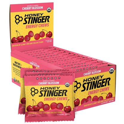 Honey Stinger Bio-Kirschblüten-Energiekaugummi, glutenfrei & koffeinfrei, für Training, Laufen und Sport, 21,6 Unzen (12er-Pack)