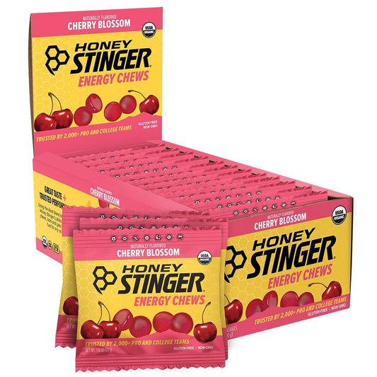 Honey Stinger Bio-Kirschblüten-Energiekaugummi, glutenfrei & koffeinfrei, für Training, Laufen und Sport, 21,6 Unzen (12er-Pack)
