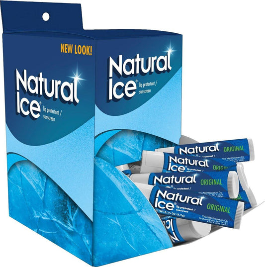 Natural Ice Original Medicated Lippenbalsam – 48er-Pack, Feuchtigkeitsspendend für trockene, rissige Lippen mit SPF 15