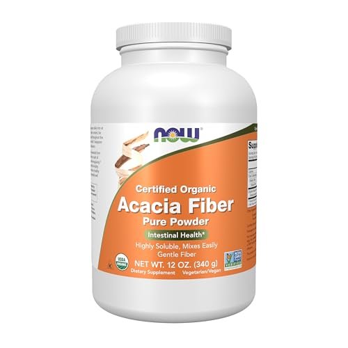 NOW Foods Akazienfaser Bio Pulver, hochlöslich, mischt sich leicht, 340 g