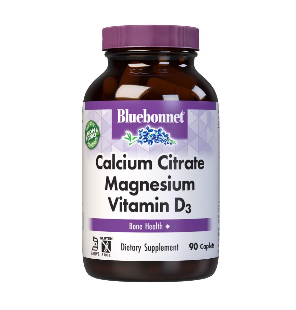 Bluebonnet Nutrition Calciumcitrat-Magnesium plus Vitamin D3 Kapseln - Knochengesundheit & Muskelentspannung, Non-GMO, gluten-, soja- & milchfrei, koscher, 90 Kapseln