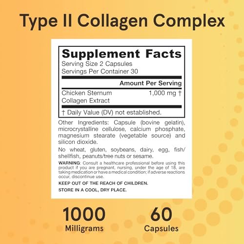 Jarrow Formulas® Typ-II-Kollagen-Komplex 1000 mg – 60 Kapseln für Haut und Gelenke