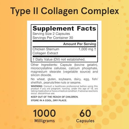 Jarrow Formulas® Typ-II-Kollagen-Komplex 1000 mg – 60 Kapseln für Haut und Gelenke