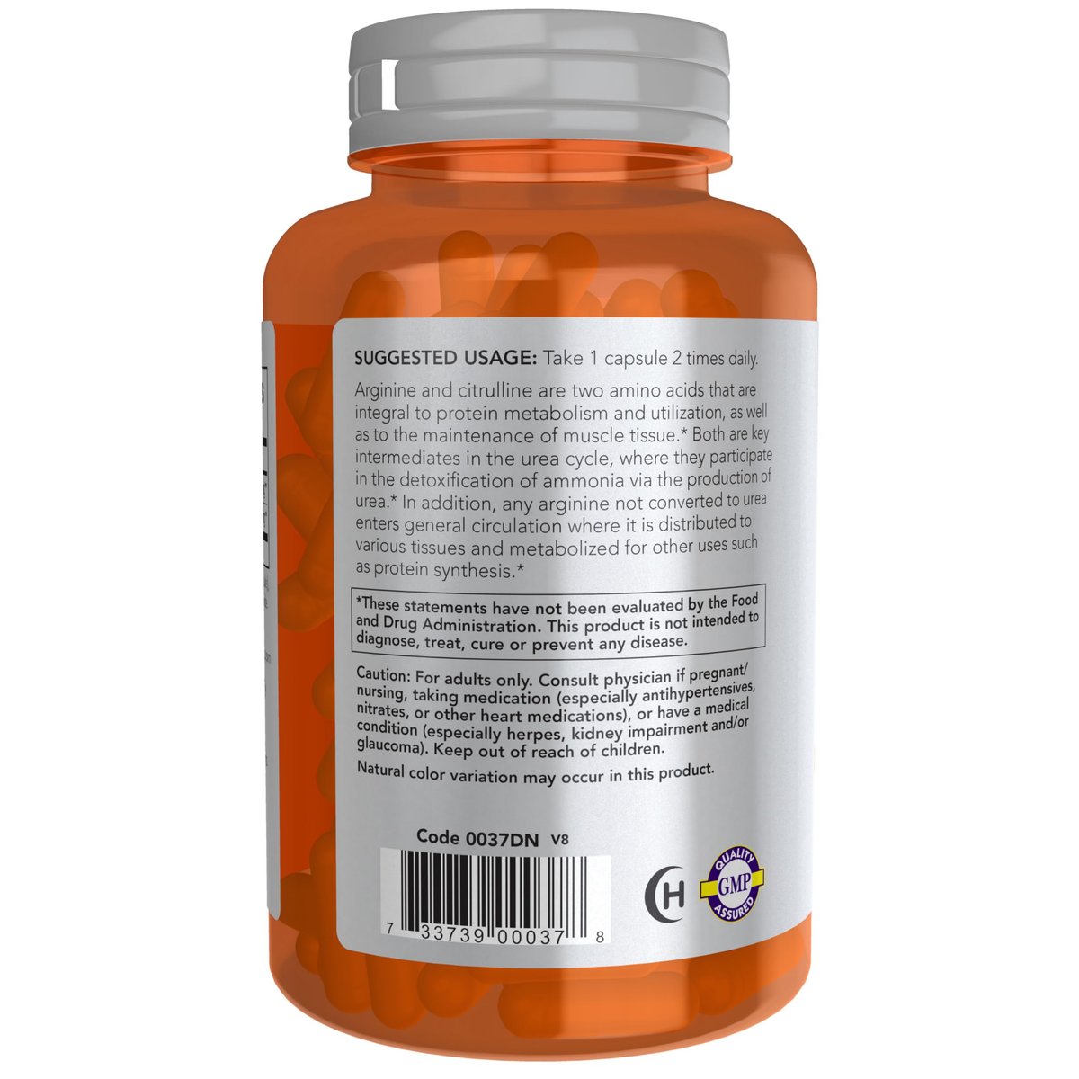 NOW Sports Nutrition Arginin & Citrullin 500 mg / 250 mg, Aminosäuren, 120 vegane Kapseln