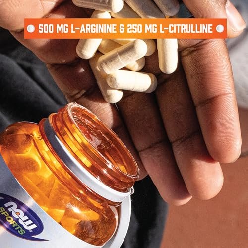 NOW Sports Nutrition Arginin & Citrullin 500 mg / 250 mg, Aminosäuren, 120 vegane Kapseln